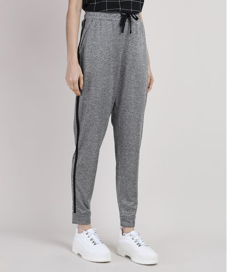 Calca-de-Moletom-Feminina-Cintura-Super-Alta-com-Bolsos-e-Faixa-Lateral-Cinza-Mescla-Escuro-9944533-Cinza_Mescla_Escuro_1