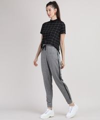 Calca-de-Moletom-Feminina-Cintura-Super-Alta-com-Bolsos-e-Faixa-Lateral-Cinza-Mescla-Escuro-9944533-Cinza_Mescla_Escuro_3