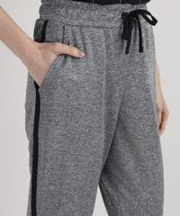 Calca-de-Moletom-Feminina-Cintura-Super-Alta-com-Bolsos-e-Faixa-Lateral-Cinza-Mescla-Escuro-9944533-Cinza_Mescla_Escuro_4 Calca-de-Moletom-Feminina-Cintura-Super-Alta-com-Bolsos-e-Faixa-Lateral-Cinza-Mescla-Escuro-9944533-Cinza_Mescla_Escuro_4