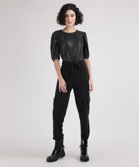 Blusa-Feminina-com-Brilho-Manga-Curta-Bufante-Decote-Redondo-Preta-9947158-Preto_3