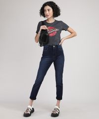 Blusa-Feminina-Capita-Marvel-Metalizada-Manga-Curta-Decote-Redondo-Cinza-Mescla-Escuro-9943566-Cinza_Mescla_Escuro_3