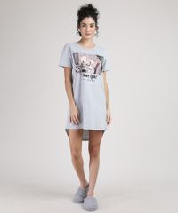 Camisola-Feminina-Casal-Friends-Manga-Curta-Cinza-Mescla-9946687-Cinza_Mescla_3