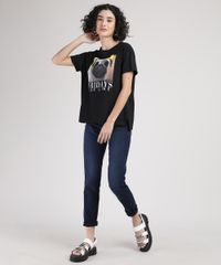 Blusa-Feminina-Ampla-Cachorro-Manga-Curta-Decote-Redondo-Preta-9942670-Preto_3