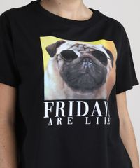 Blusa-Feminina-Ampla-Cachorro-Manga-Curta-Decote-Redondo-Preta-9942670-Preto_4