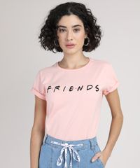 Blusa-Feminina-Friends-Manga-Curta-Decote-Redondo-Coral-9950807-Coral_1