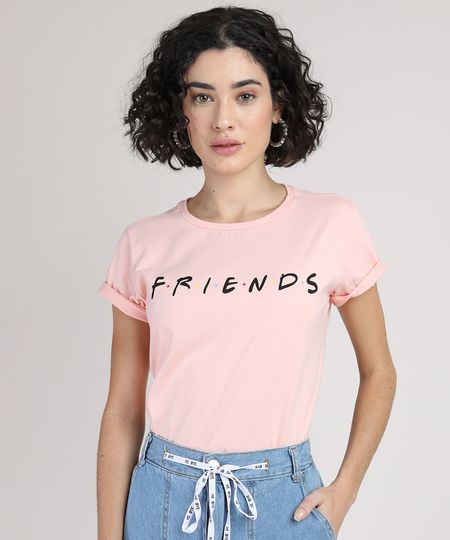 Blusa-Feminina-Friends-Manga-Curta-Decote-Redondo-Coral-9950807-Coral_1