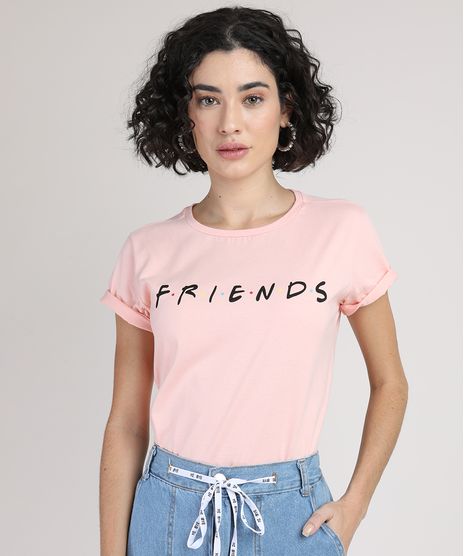 Blusa-Feminina-Friends-Manga-Curta-Decote-Redondo-Coral-9950807-Coral_1