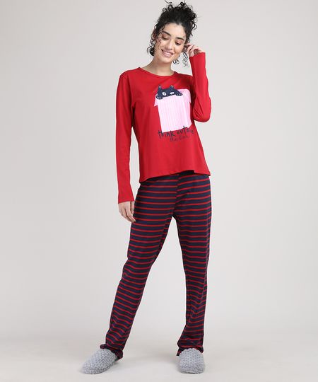 Pijama-Feminino-Gato--Think-Outside-the-Box--Listrado-Manga-Longa-Vermelho-9951192-Vermelho_1 Pijama-Feminino-Gato--Think-Outside-the-Box--Listrado-Manga-Longa-Vermelho-9951192-Vermelho_1