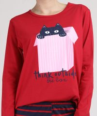 Pijama-Feminino-Gato--Think-Outside-the-Box--Listrado-Manga-Longa-Vermelho-9951192-Vermelho_3