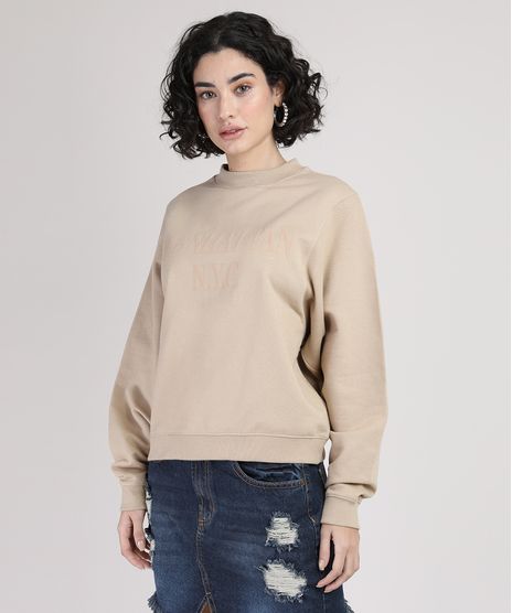 Blusao-de-Moletom-Feminino--Manhattan--Decote-Redondo-Bege-9945937-Bege_1