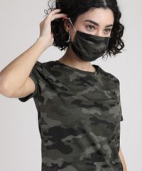 Kit-de-Blusa-Feminina-Estampada-Camuflada-Manga-Curta-Decote-Redondo---Mascara-de-Protecao-Individual-Verde-Militar-9950785-Verde_Militar_4