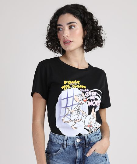 Blusa-Feminina-Pinky-e-Cerebro-Manga-Curta-Decote-Redondo-Preta-9943575-Preto_1 Blusa-Feminina-Pinky-e-Cerebro-Manga-Curta-Decote-Redondo-Preta-9943575-Preto_1