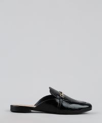 Mule-Feminino-Via-Uno-Bico-Redondo-Texturizado-Croco-Preto-9950939-Preto_2