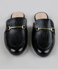 Mule-Feminino-Via-Uno-Bico-Redondo-Texturizado-Croco-Preto-9950939-Preto_5