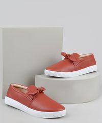 Tenis-Slip-On-Feminino-Via-Uno-com-Laco-Marrom-9946282-Marrom_1