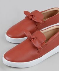 Tenis-Slip-On-Feminino-Via-Uno-com-Laco-Marrom-9946282-Marrom_3