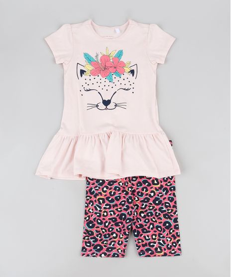 Conjunto-Infantil-de-Blusa-Oncinha-Manga-Curta-Rosa-Claro---Bermuda-Estampada-Animal-Print-Onca-Rosa-9942989-Rosa_1