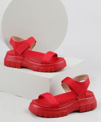 Papete-Feminina-Oneself-Flatform-Tratorada-com-Velcro-Vermelha-9952383-Vermelho_1