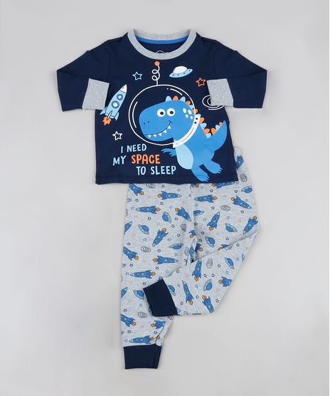 Pijama-de-Moletom-Infantil-Dinossauro-Manga-Longa-Cinza-Mescla-Claro-9942698-Cinza_Mescla_Claro_1
