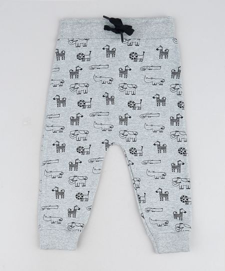 Calca-De-Moletom-Jogger--Infantil-Bichos-Cinza-Mescla-9942244-Cinza_Mescla_1