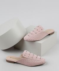 Mule-de-Suede-Feminino-Via-Uno-Bico-Redondo-com-Tachas-Rosa-Claro-9951313-Rosa_Claro_1