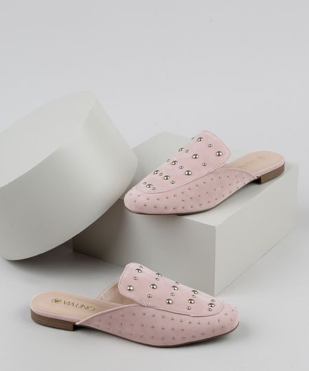 Mule-de-Suede-Feminino-Via-Uno-Bico-Redondo-com-Tachas-Rosa-Claro-9951313-Rosa_Claro_1