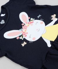 Conjunto-Infantil-de-Blusa-Coelho-com-Babado-Manga-Curta-Preta---Bermuda-Estampada-Amarela-9943361-Amarelo_4
