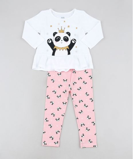 Conjunto-Infantil-de-Blusa-Panda-com-Babado-Manga-Longa-Branca---Calca-Legging-Estampada-Rosa-9944847-Rosa_1