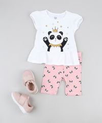 Conjunto-Infantil-de-Blusa-Panda-com-Babado-Manga-Curta-Branca---Bermuda-Estampada-Rosa-9943369-Rosa_3