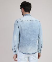Camisa-Jeans-Masculina-Slim-com-Bolsos-Manga-Longa-Azul-Claro-9943159-Azul_Claro_2