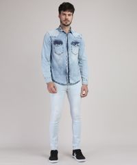 Camisa-Jeans-Masculina-Slim-com-Bolsos-Manga-Longa-Azul-Claro-9943159-Azul_Claro_3