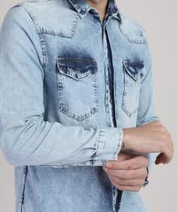 Camisa-Jeans-Masculina-Slim-com-Bolsos-Manga-Longa-Azul-Claro-9943159-Azul_Claro_4