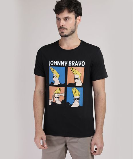 Camiseta-Masculina-Johnny-Bravo-Manga-Curta-Gola-Careca-Preta-9950975-Preto_1