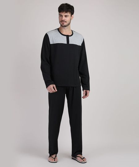 Pijama-Masculino-com-Recorte-Manga-Longa-Gola-Portuguesa-Preto-9950947-Preto_1