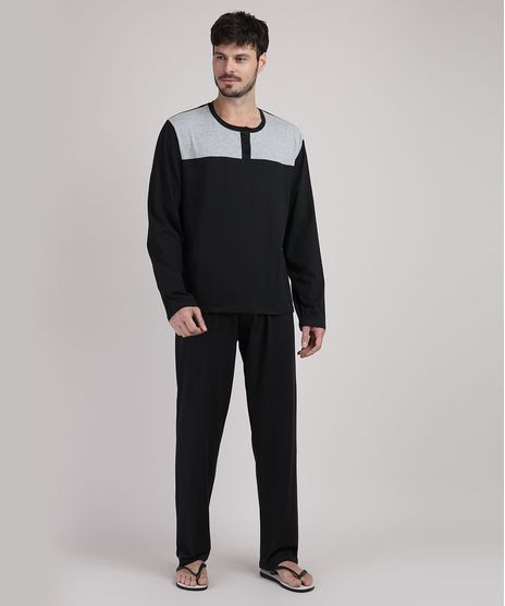 Pijama-Masculino-com-Recorte-Manga-Longa-Gola-Portuguesa-Preto-9950947-Preto_1