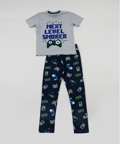 Pijama-Infantil-Video-Game-Manga-Curta-Cinza-Mescla-9942697-Cinza_Mescla_1