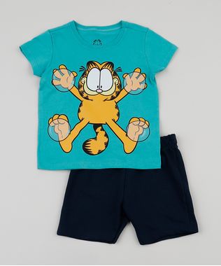 Conjunto-Infantil-Camiseta-Azul-Garfield-Manga-Curta---Bermuda-Azul-9529940-Azul_1