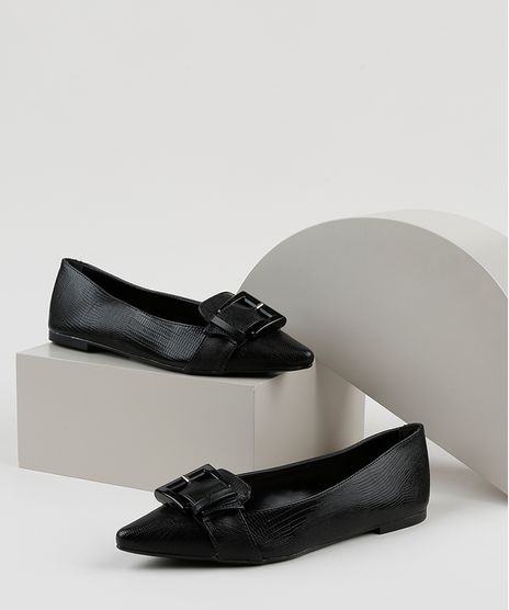 Sapatilha-Feminina-Via-Uno-Cobra-Bico-Fino-com-Fivela-Preta-9685832-Preto_1