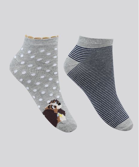 Kit-de-2-Meias-Femininas-Cano-Baixo-A-Dama-e-o-Vagabundo-Estampadas-Multicor-9949191-Multicor_1