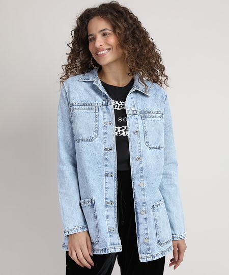 Jaqueta-Jeans-Feminina-Longa-com-Bolsos-e-Faixa-para-Amarrar-Azul-Claro-9946108-Azul_Claro_1