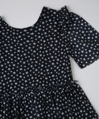 Vestido-Infantil-Estampado-de-Estrelas-com-Tule-Manga-Curta--Preto-9950188-Preto_3