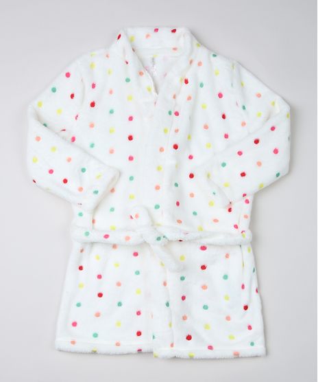 Roupao-Infantil-em-Fleece-Estampado-de-Poa-Manga-Longa-Branco-9950959-Branco_1