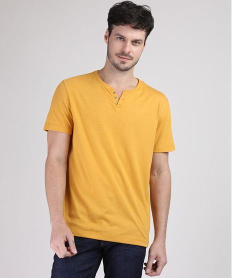 Camiseta-Masculina-Basica-Manga-Curta-Gola-Portuguesa-Mostarda-9941994-Mostarda_1