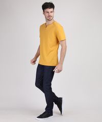Camiseta-Masculina-Basica-Manga-Curta-Gola-Portuguesa-Mostarda-9941994-Mostarda_3