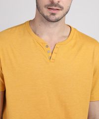 Camiseta-Masculina-Basica-Manga-Curta-Gola-Portuguesa-Mostarda-9941994-Mostarda_4