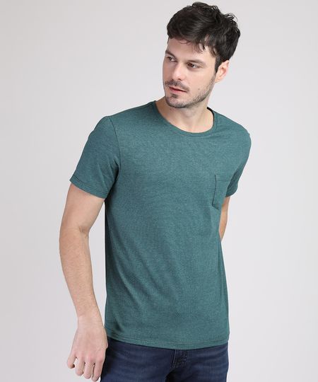 Camiseta-Masculina-Basica-com-Bolso-Manga-Curta-Gola-Careca-Verde-Escuro-9941894-Verde_Escuro_1