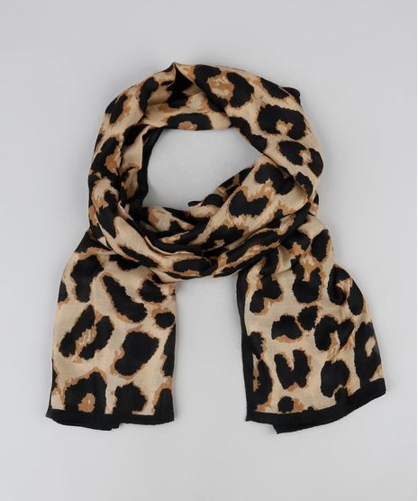 Lenco-Feminino-Estampado-Animal-Print-Bege-9401560-Bege_1