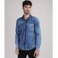 Camisa-Jeans-Masculina-Tradicional-Marmorizada-com-Bolso-Manga-Longa-Azul-Escuro-9943158-Azul_Escuro_1