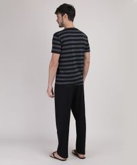 Pijama-Masculino-Camiseta-Listrada-Manga-Curta-com-Bolso---Calca-Preta-9951349-Preto_2