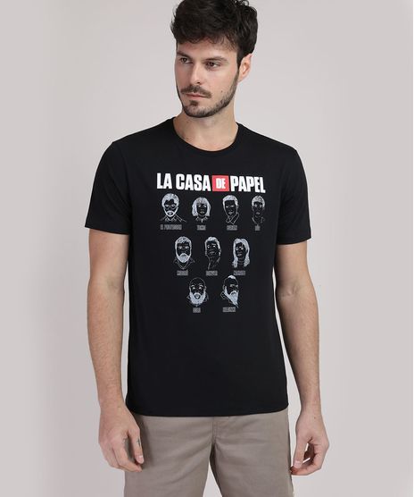 Camiseta-Masculina-La-Casa-de-Papel-Manga-Curta-Gola-Careca-Preta-9948713-Preto_1